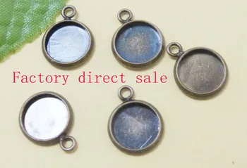 

Free shipping 200PCS bronze pendants couple blank bracket (10-20MM optional)