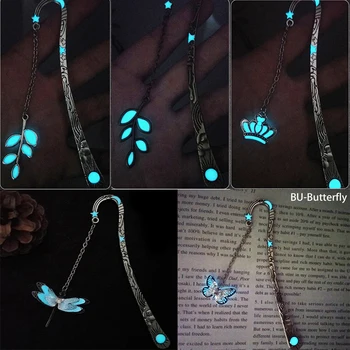 

5 Styles Luminous Book Marker Glow In The Dark Bookmark Creative Gift