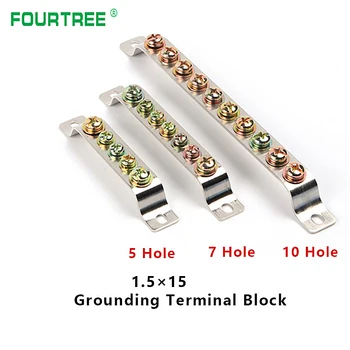 

5/7/10Hole Land Row 1.5*15 Grounding Terminal Block Distribution Box Cable Lug Bridge Design