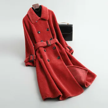 

Real Fur Coat Female 100% Wool Jacket Vintage Autumn Winter Coat Women Clothes 2020 Korean Warm Sheep Shearling Tops Hiver L1908