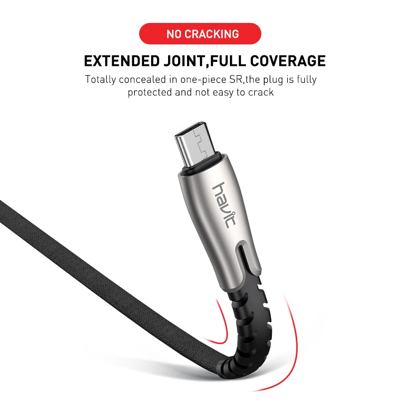 HAVIT Micro USB Cable Fast Charging Microusb Charger Cable For Samsung Xiaomi Data Wire Cord Android Mobile Phone Cables 1.2m