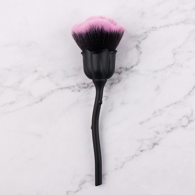 Brushes Cosmetics Tool Nail Art Brush Soft Clean Dust Rose Flower Shape Foundation Powder Glitter Beauty Manicure Care