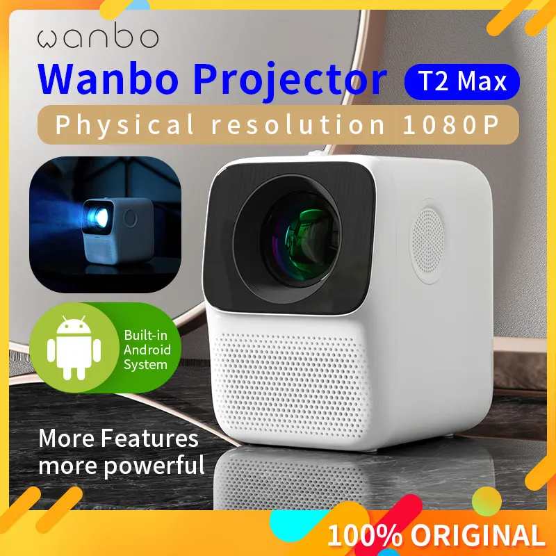 Global Version Wanbo T2 MAX LCD Projector LED Support Vertical keystone Correction Portable Mini Home Theater Xiomi Projector