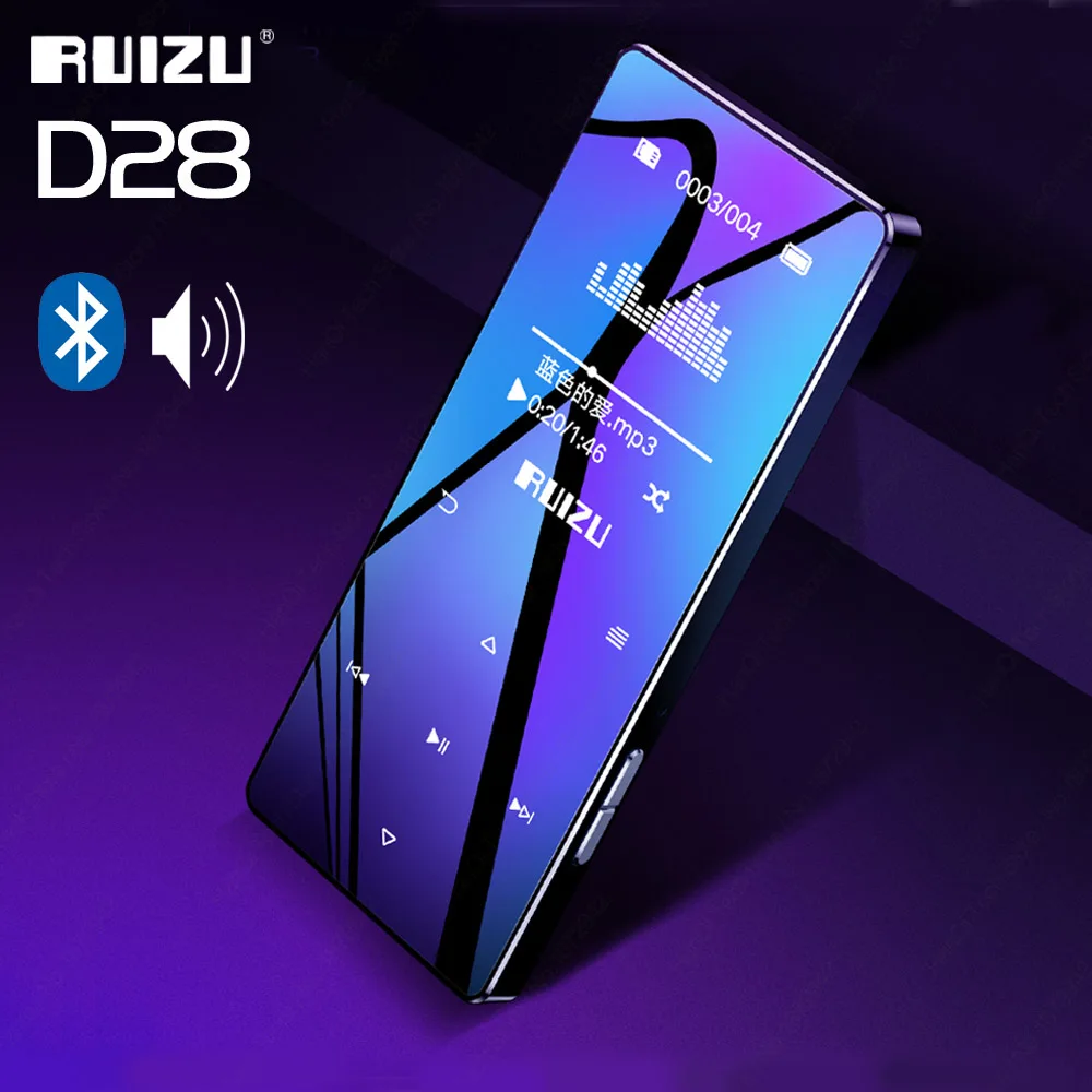Bluetooth MP3 плеер RUIZU D28 музыкальный 8G портативный с Built in динамиком Поддержка FM