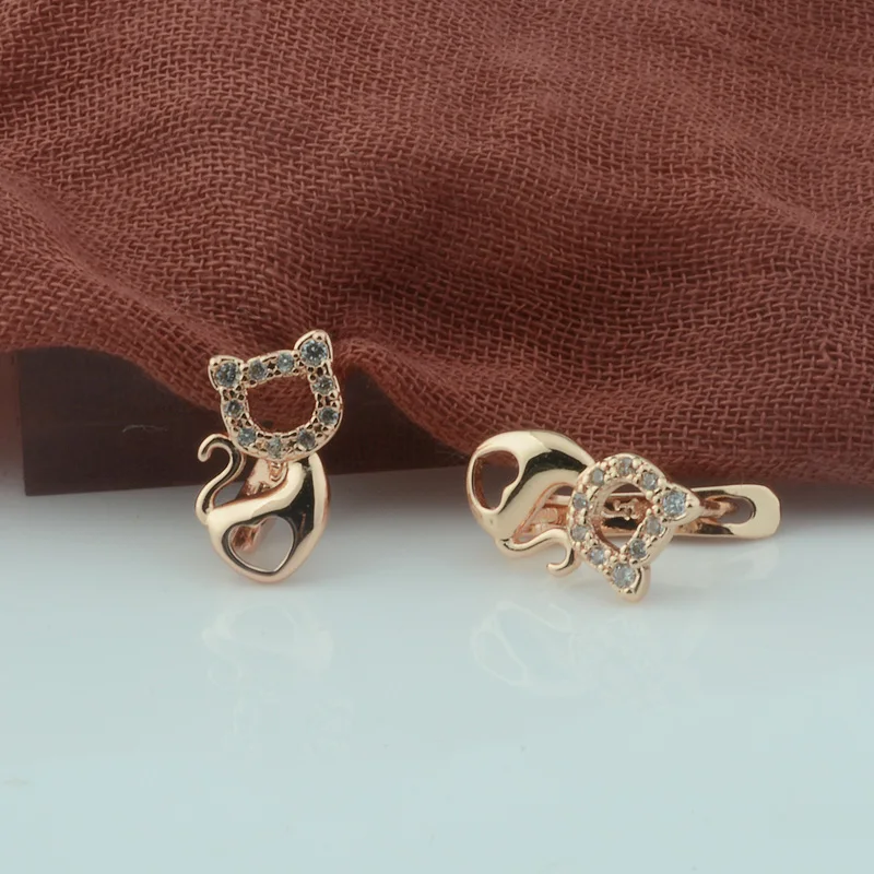 FJ Women Cute Cat Animal Earrings 585 