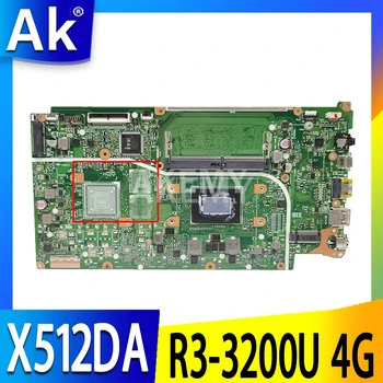 شراءAkemy X512DA اللوحة الأم ل Asus X512DA F512DA X512D F512D X512DK اللوحة الأم للكمبيوتر المحمول ث/4G-RAM Ryzen 3 3200U CPU