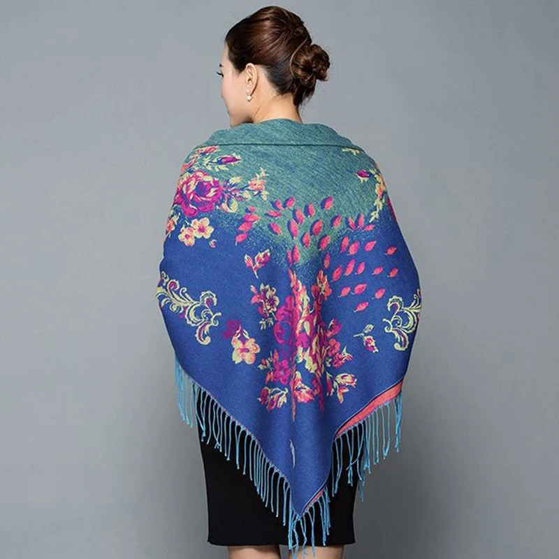 Новая модная кашемировая шаль зимнее женское пончо Женская шаль Femme Pashmina женский Bufanda Mujer