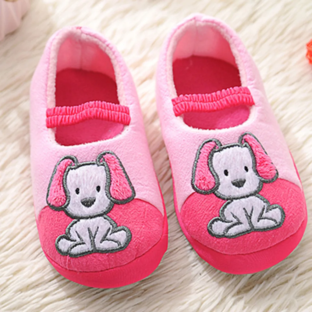 Детские тапочки; Детская домашняя обувь для мальчиков и девочек; домашние теплые зимние хлопковые тапочки с рисунком собаки;#3
