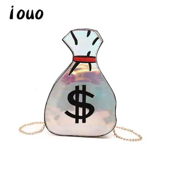 

iouo genuine shoulder bag woman ladies handbag new laser personality embroidery fashion messenger bag creative alphabet female