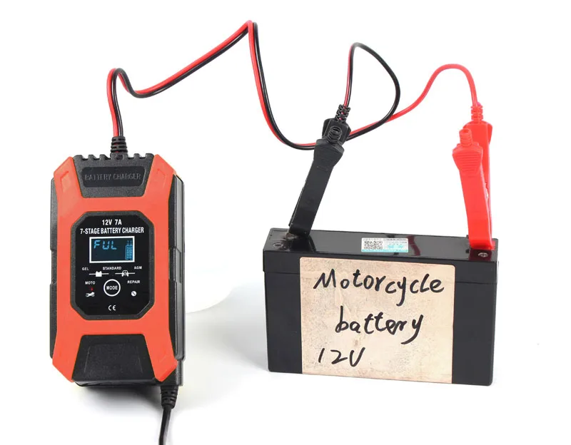 Battery Charger 12V 7A 7-stage Lead GEL STD AGM Car Motorcycle Pulse charge Maintainer & Desulfator