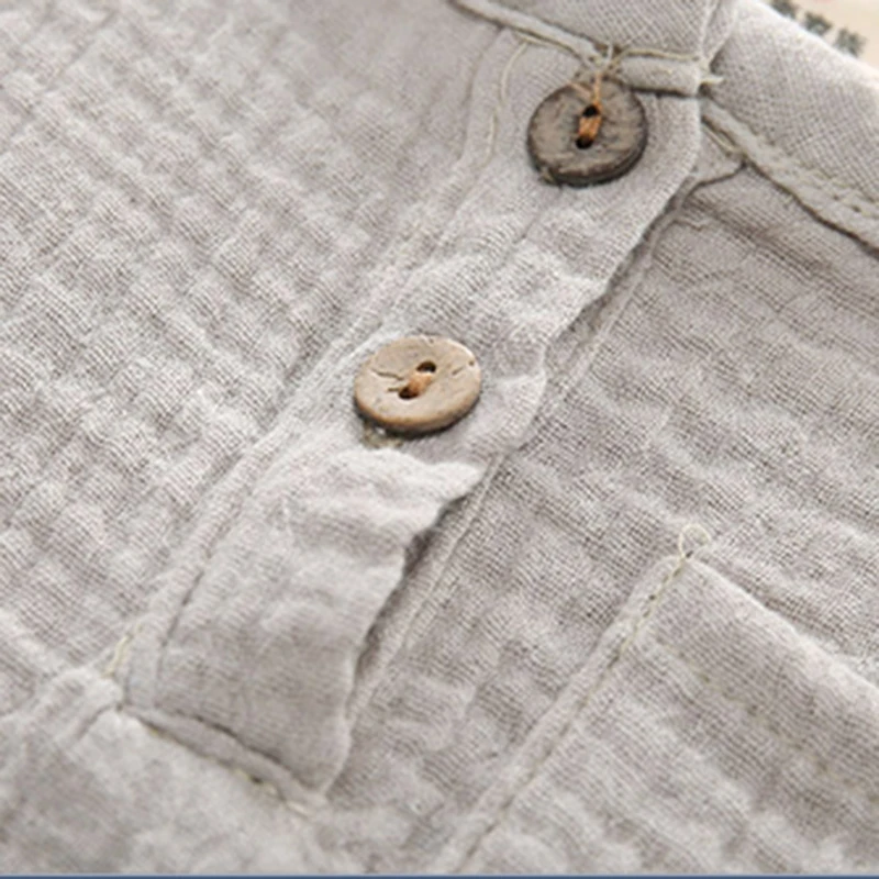 Short Sleeve Kids Shirt for Boys Clothes Summer Cotton Linen School Boys Buttons Pocket Design Children Tops Mujer boys short sleeve shirts