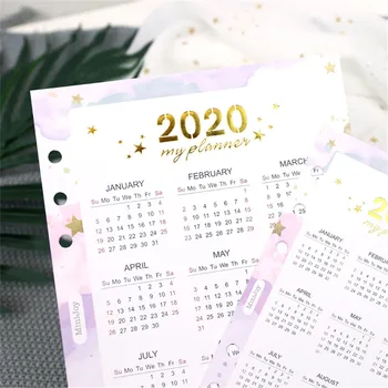 

New 2020 Paper Calendar Divider A5/A6 Notebook Index Paper Separator Pages 6 Holes Diary Index Pages Loose Spiral Dividers