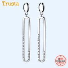 Trustdavis 925 пробы серебряные полые овальные мерцающие CZ серьги-гвоздики для женщин серебряные 925 ювелирные изделия серьги DA402