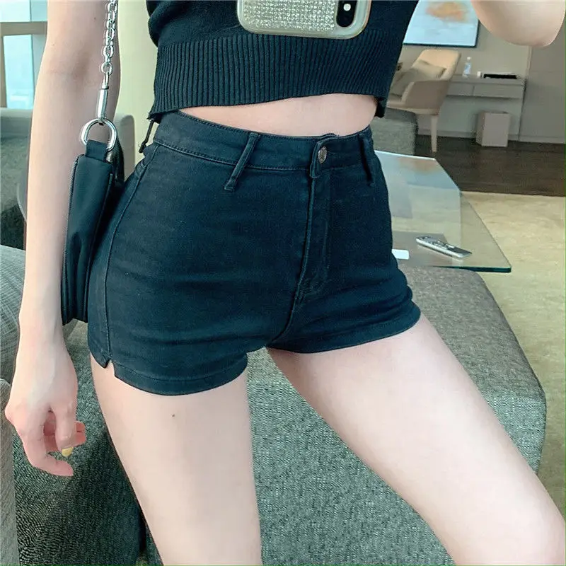 Women Denim Shorts Female Sexy Stretch Slim Ladies Short Jeans Pocket Blue Black Skinny Solid Comfortable Summer Plus Size Woman