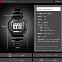 Skmei-Montre-bracelet numérique étanche pour homme, chronographe, compte à rebours, mode, sport de plein air, alarme 5