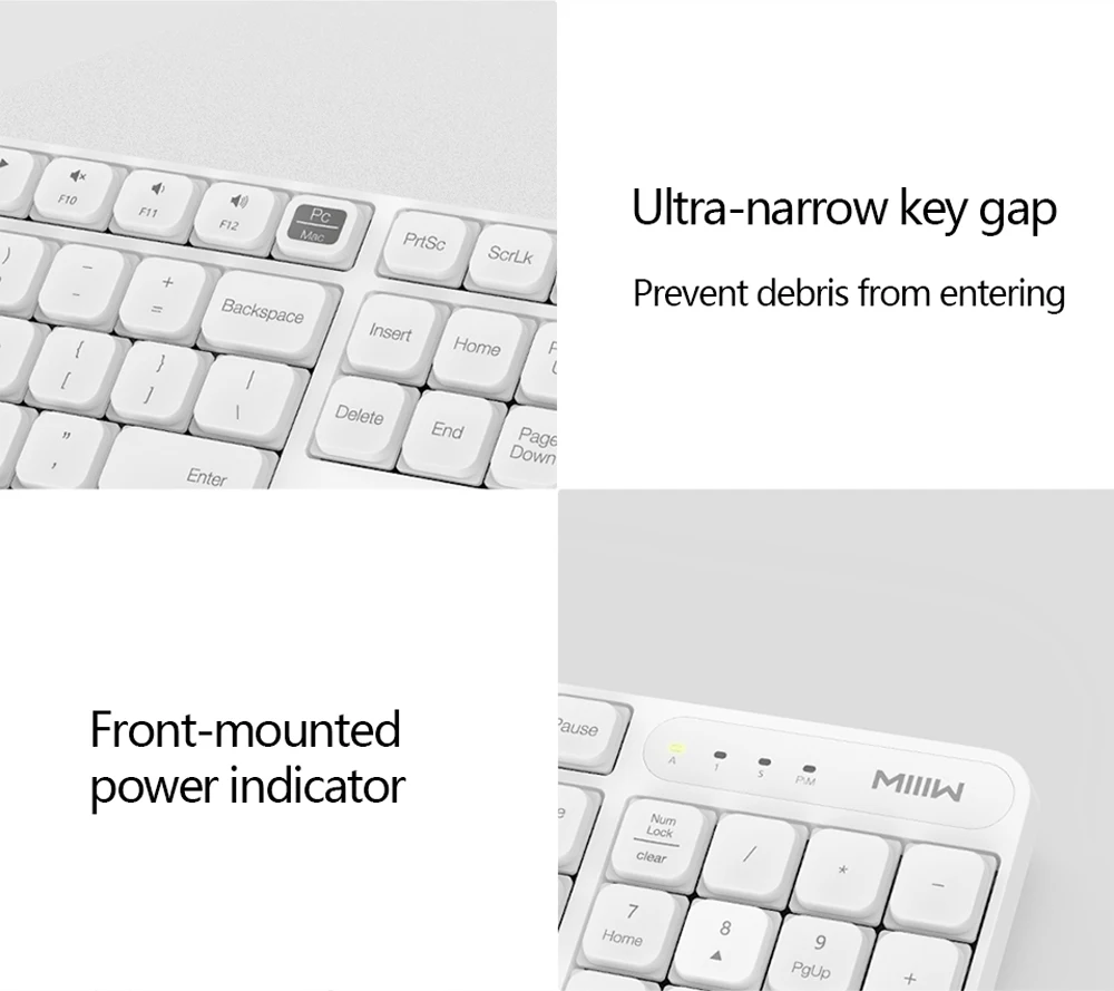 Xiaomi mijia MIIIW RF 2,4 ГГц Беспроводная Офисная Клавиатура Мышь Набор 104 клавиш для Windows PC Mac совместимая Портативная USB клавиатура