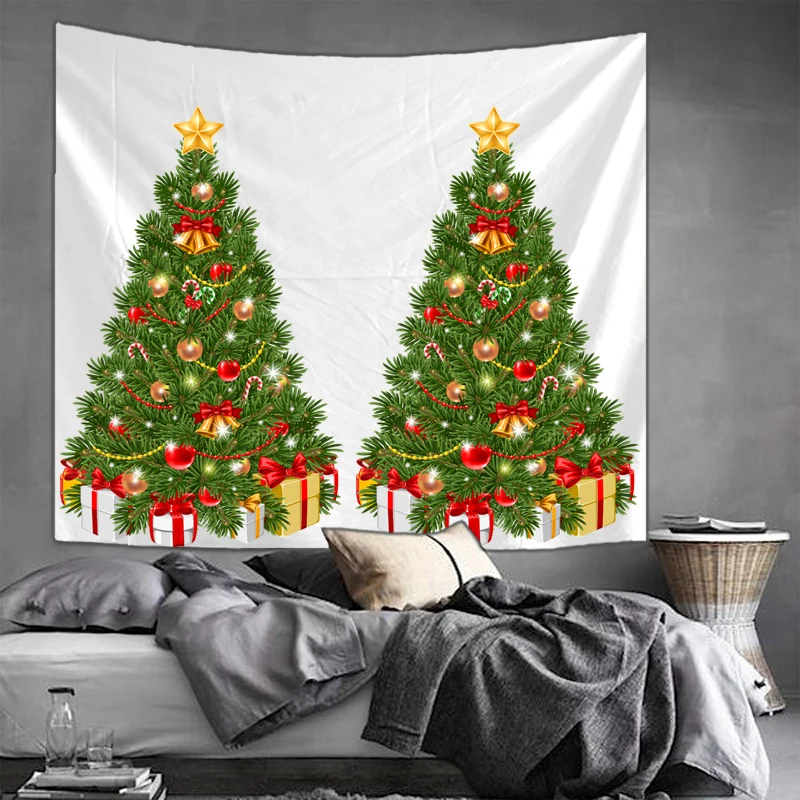 Рождественский праздничный гобелен, Рождественская елка Tapzi, мультипечатный домашний декор, настенный арт коврик для пикника большого размера плюс