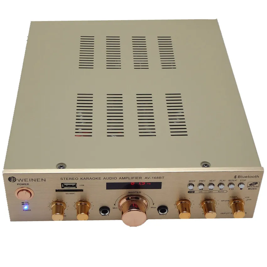 KYYSLB 220V 300 Вт* 2 5,0 дома Театр Bluetooth усилитель AV-168BT высокий профессиональный Мощность AV сабвуфер лихорадка KTV усилитель 50 Гц