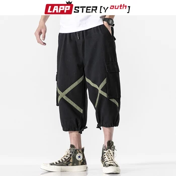 

LAPPSTER-Youth Men Cross Cropped Joggers Shorts 2020 Casual Japanese Harem Pants Male Basketball Joggers Pants Clothes 5XL