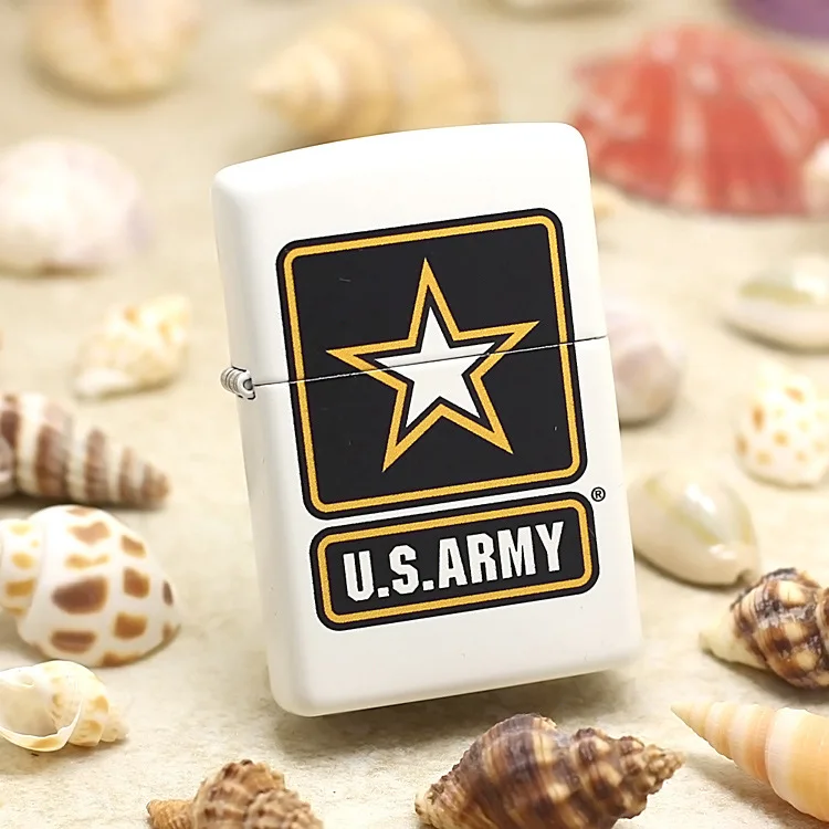 

Genuine Zippo oil lighter copper windproof US ARAM Five-pointed star cigarette Kerosene lighters With anti-counterfeiting code