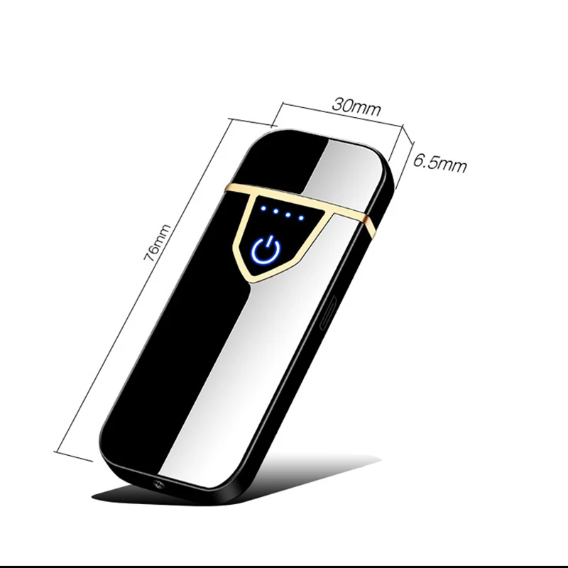 Металлические беспламенные электрические зажигалки зарядка USB Зажигалка сенсорный индукционный ветрозащитный Ультра-тонкий USB зажигалки