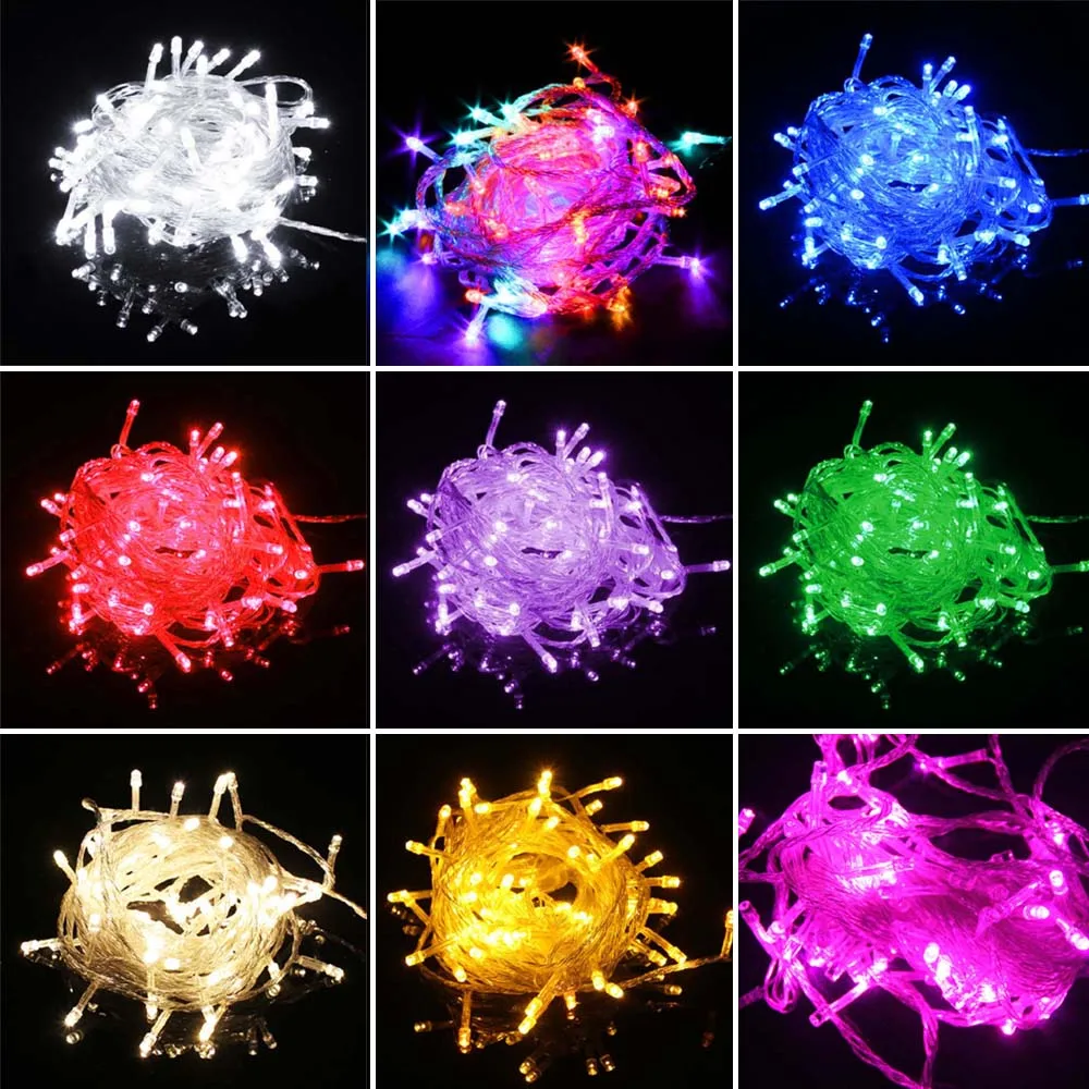 10M LED 110V 220V Colorful LED String Christmas Lights for New Year Party Wedding Decorations