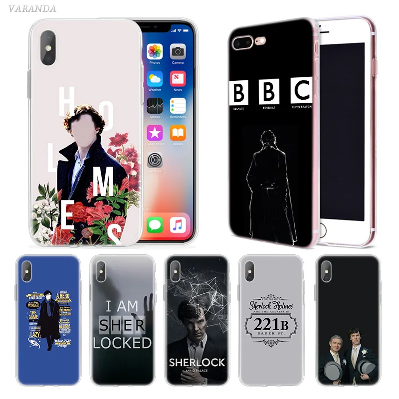 

221B Sherlock Holmes Case for iphone XS Max XR X 10 7 8 6 6S Plus 5 5SE 5C 6S+ 6+ 7+ 8+ Tampa Silicone Housing Phone Coque Cover