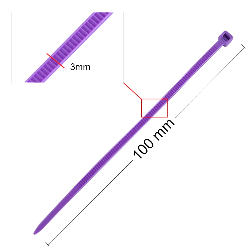100 шт./упак. 3*200 мм в ширину 3 мм заводские стандартные многоцветные самоблокирующиеся пластиковые нейлоновые кабельные стяжки