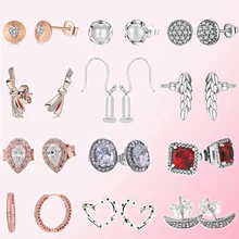 925 пробы серебряные Классические Аутентичные круглые подарочные серьги дамские очаровательные модные ювелирные изделия DIY