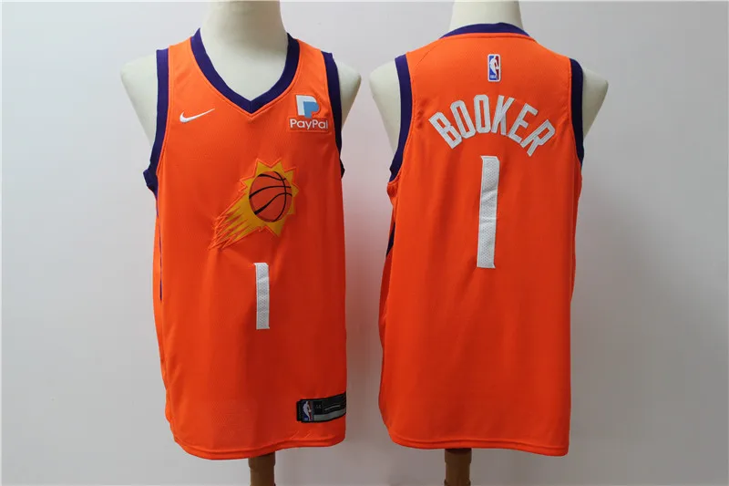 А+++ Феникс качество для мужчин и взрослых#1 DEWIN Booker 22 DeAndre Ayton Jersey - Цвет: MEN