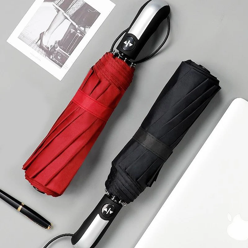 Folding Umbrella 10 Bones Sunshine Double Layer Rainy Day Anti-UV Umbrella Strong Rain Umbrellas Sunshade Automatic Umbrella