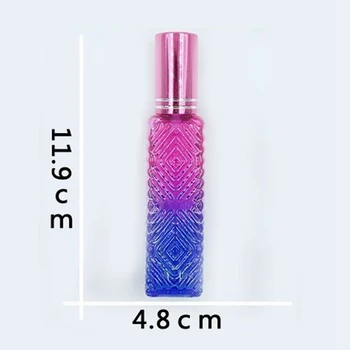 

6Pcs 14Ml Colorful Mini Square Glass Empty Perfume Bottle Fragrance Refillable Glass Vials Spray Bottle