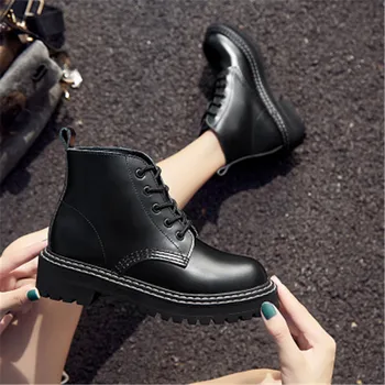 

Martin Boots Female 2020 New Autumn British Wind Genuine Leather Thick With Short Boots Motorcycle Boots lovers shoes