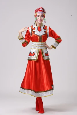 Монголия обслуживание Женщины взрослый этнический танец меньшинств одежда шоу обслуживание Внутренняя Монголия хор представление обслуживание пастбища платье - Цвет: Red A