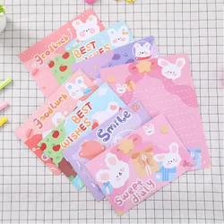 Enveloppes avec papier à lettres, 5 ensembles, couverture de cartes postales de dessin animé mignon Kawaii pour fête de mariage, sacs cadeaux, papeterie de bureau 