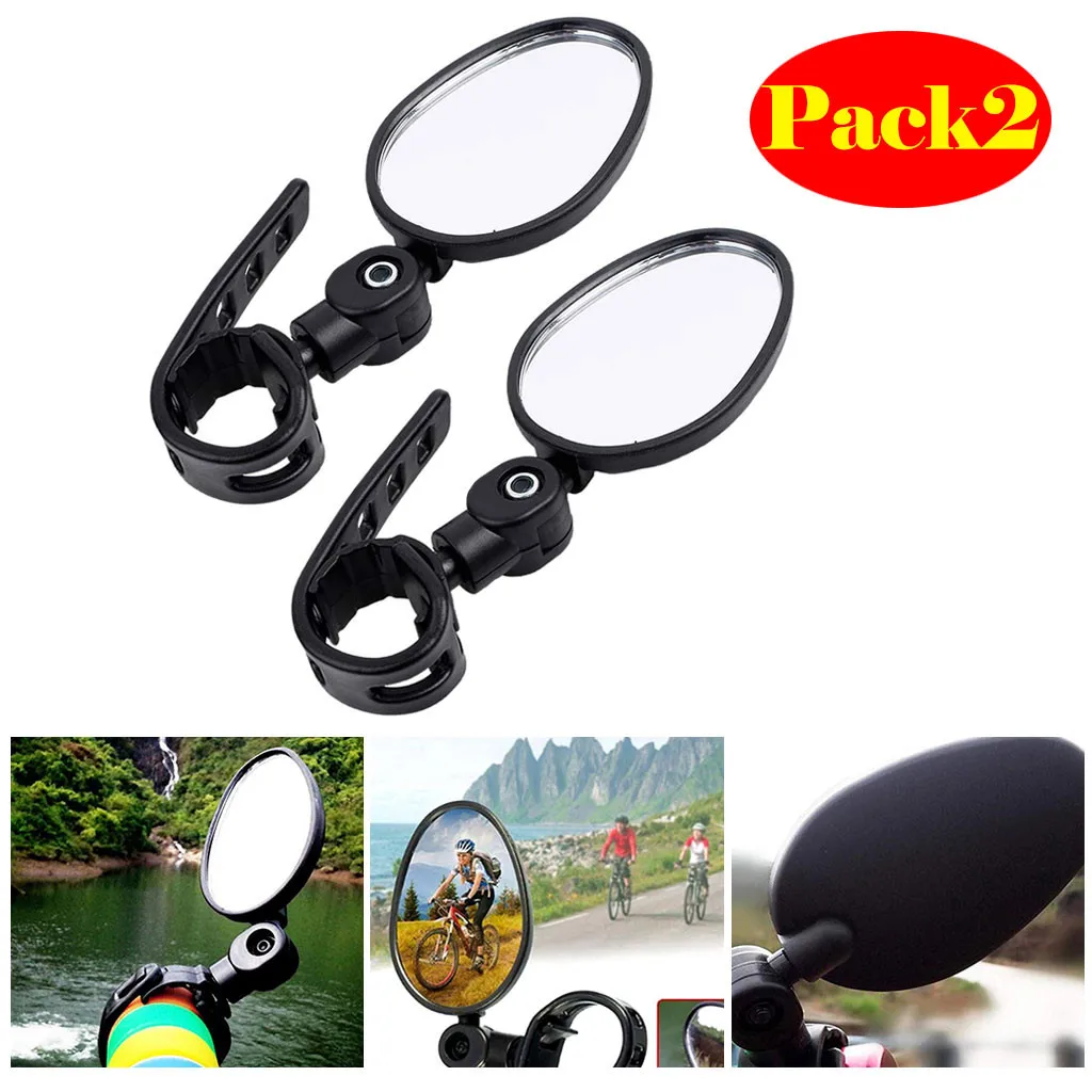 1 pair Cycling Bike Bicycle Mirrors Adjustable Handlebar Flexible Rear View Rearview Mirror high-strength ABS accessories # | Спорт и