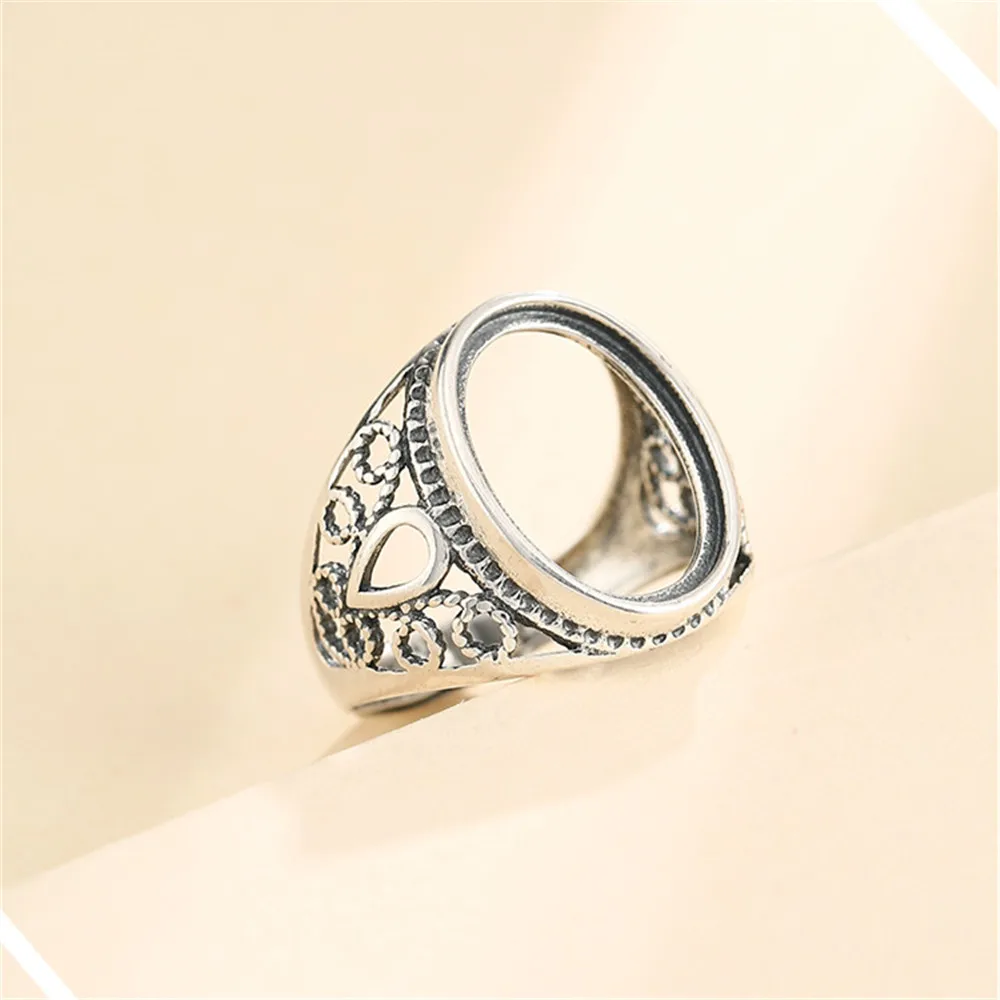 Ring Setting for 12x16mm Oval Cabochons Ring Blank Thai Sterling Silver Adjustable Band Ring Base SR0073