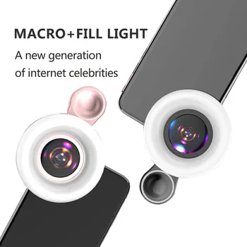 

LED Phone lens Selfie Ring Light Mobile phone fill light HD Macro Dimmable Selfie Light Ring Lamp Beauty selfie Ringlight