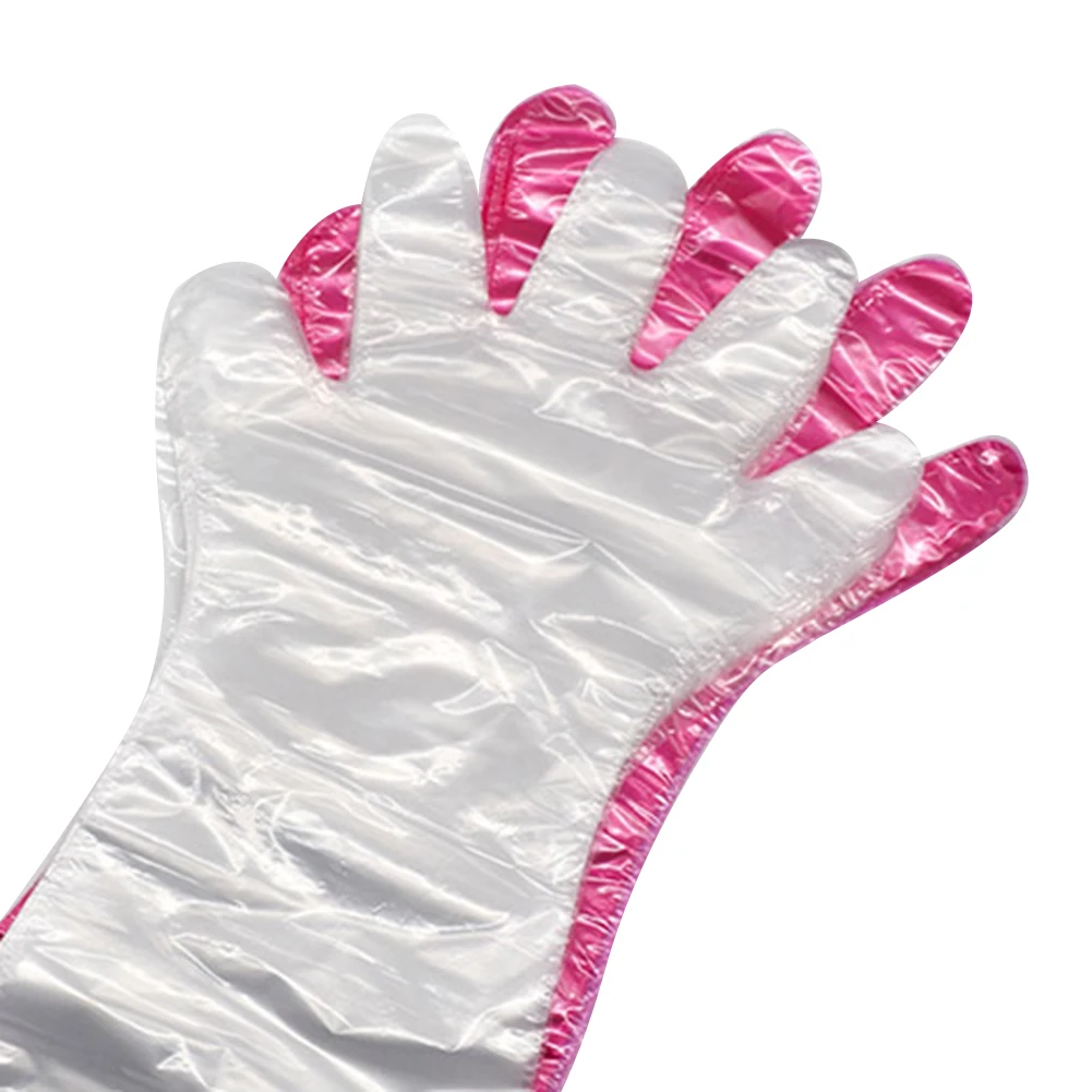 

50PCS Disposable Soft Plastic Film Gloves Long Arm Veterinary Examination Glove
