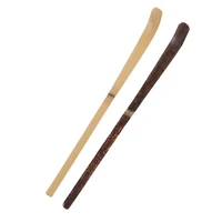 Wood Tea Sticks Matcha Spoon Teaware Teaspoon Handmade Black Bamboo Leaf Spatula Guide Kitchen Tool Spice Gadget Cooking Utensil 1