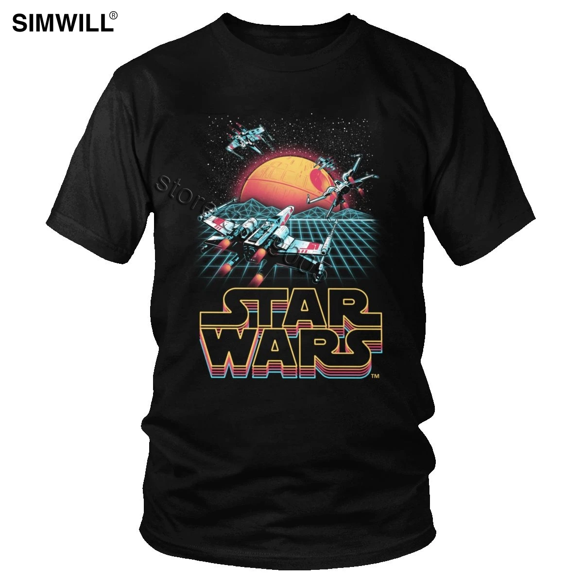 Винтажная Мужская футболка Star Wars Cool Space Millennium Falcon, хлопковая футболка с короткими рукавами и круглым вырезом, новая одежда для фанатов