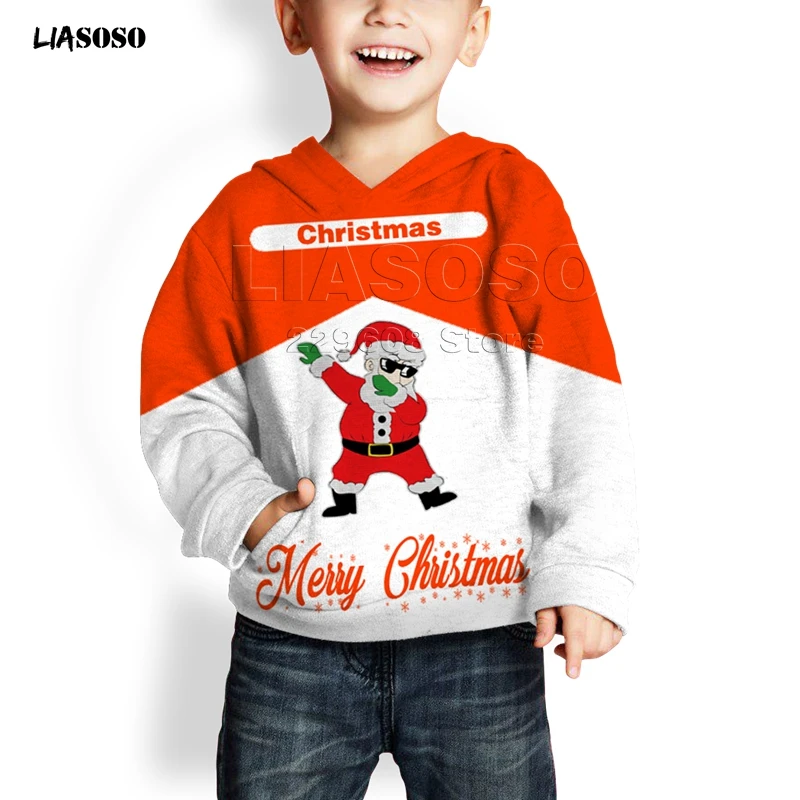 LIASOSO, новинка, оригинальная модная мужская Рождественская Толстовка с капюшоном большого размера в стиле хип-хоп с Санта-Клаусом, интересный Детский Рождественский подарок - Цвет: 9