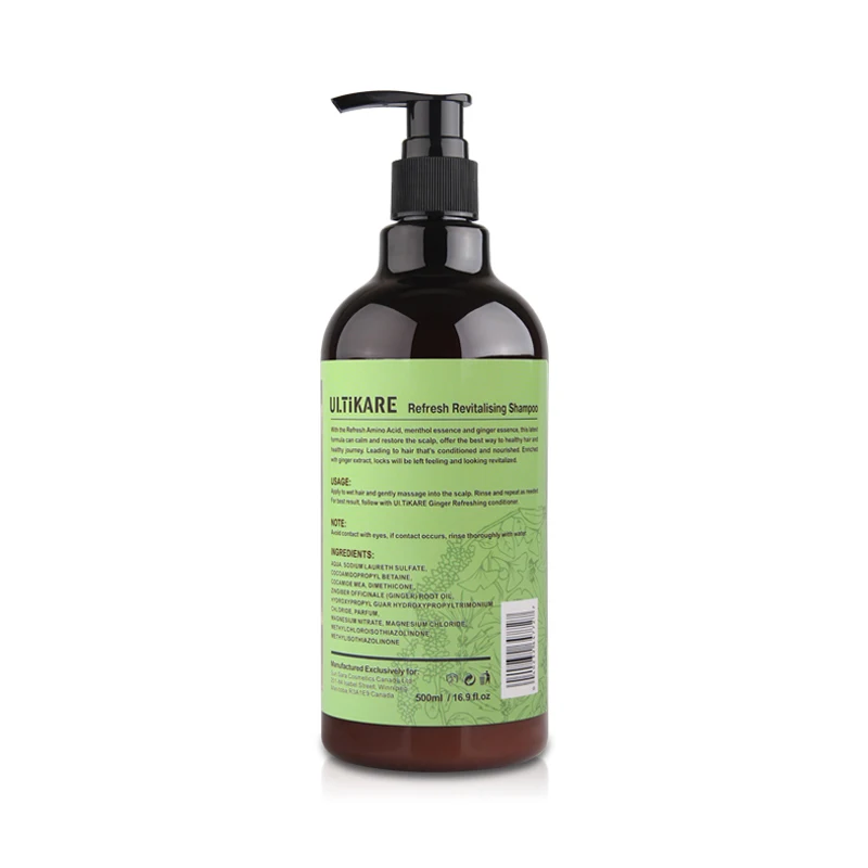 New Ginger Shampoo Refresh Revitalizing 500ML for Healthy Hair Deep Clean Fresh Smell 3