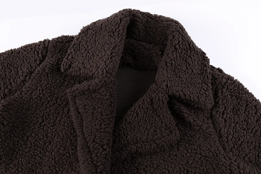 Осенне-зимнее женское пальто из искусственного меха свободного размера плюс, свободное плюшевое пальто с отложным воротником, меховые куртки для женщин, Толстая теплая верхняя одежда
