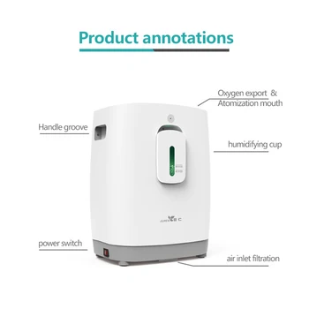 

1L Mini Voice Control Oxygen Generator Machine DZ-1W Portable Touch Screen With Remote Control Oxygen Generator Machine 220V