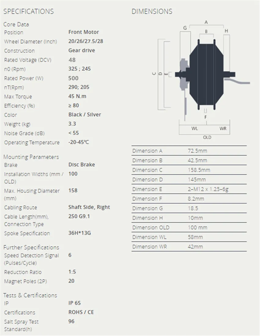 Bicicleta Eletrica 48v500w Bafang передний/задний комплект для переоборудования электрического велосипеда бесщеточный мотор ступицы 20 ''26'' 28 ''Мотор колеса