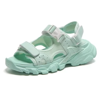 

2020 Classic Rome Peep Toe Platforms Women Sandals Buckle Multi Color Women Flats Neutral Casual Shoes Woman Sandals Big size