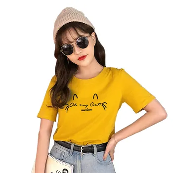

Plus Size Summer New Women T-Shirts 2019 New O-Neck Short Sleeve Print Loose T-Shirt Casual Slim Lady Shirts Female Tops Tees