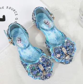 

Children Party Leather Sandals Girls PU High Heel Kids Shoes For Girls Single Shoes Dance Dress Sandals