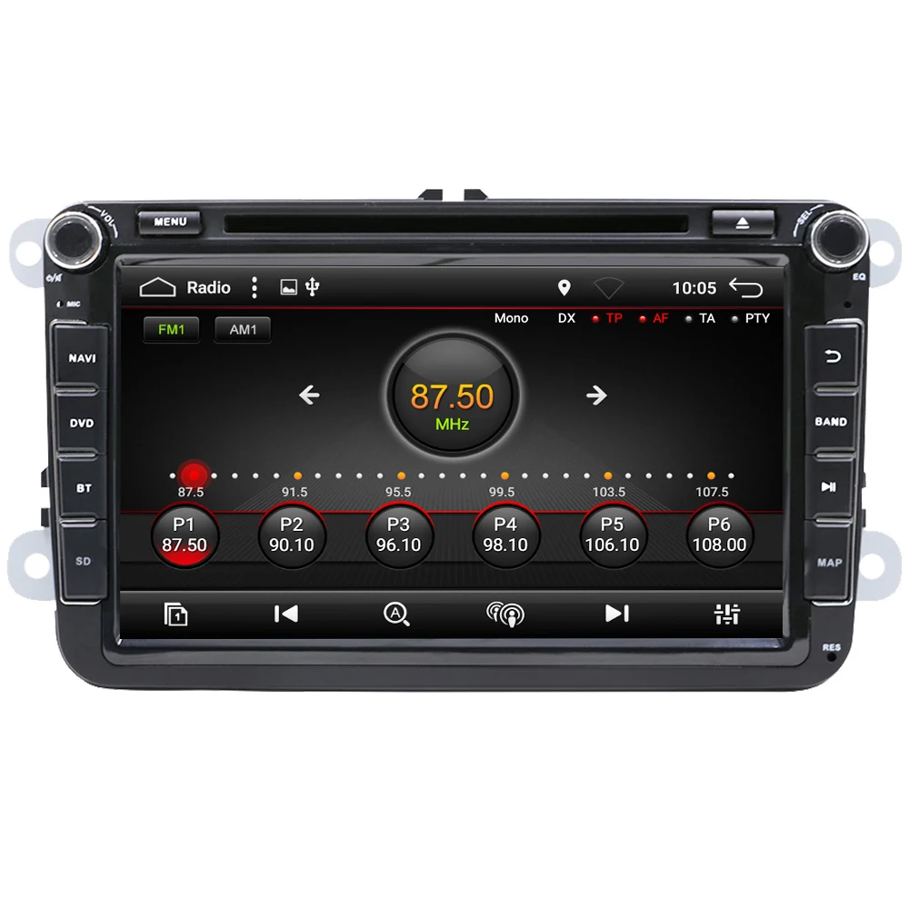Eunavi 2 Din Android 9 автомобильный DVD мультимедийный радио для Volkswagen VW GOLF 5 6 Polo Bora JETTA B6 PASSAT